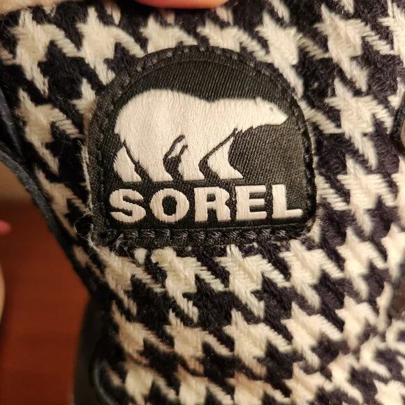 SOREL Leather Warm Lining Waterproof Winter Snow Boots Women (6) Black/White - Picture 11 of 16